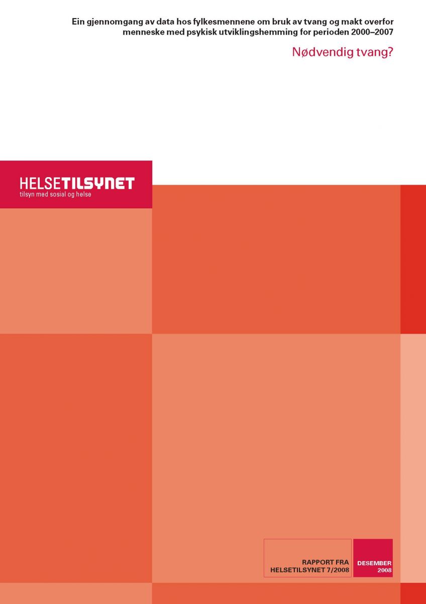 Bilde av forsiden til Helsetilsynets rapport © Helsetilsynet